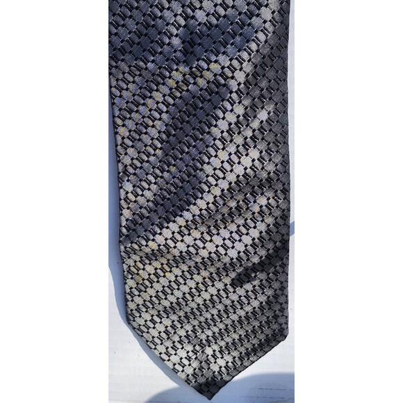 Blue Geometric Silk Tie Set Lot of 3 – Harvé Benard, Stafford, Polifroni Milano - Picture 2 of 16